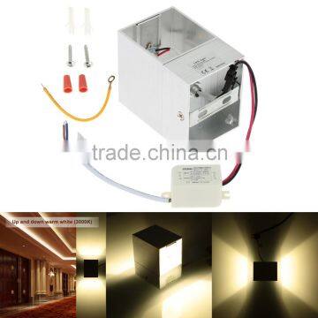 3W AC110-240V Up and Down Mini Square Light Wall Mounted lamp Aluminum LED Indoor lighting Decoration for Corridor Stair Party