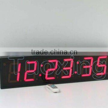 Indoor 5 inch 6 digit led digital wall clock