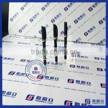 Yageli Factory Reliable Supplier Clear Acrylic Pen Display Stand With Client Logo photo-2
