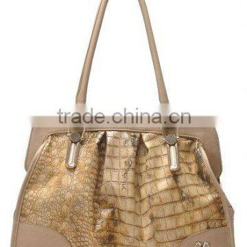 Metallic Gold Crocodile Embossed pu Shoulder Bags 2012 Newest Hot Sell Summer Fashion Handbags