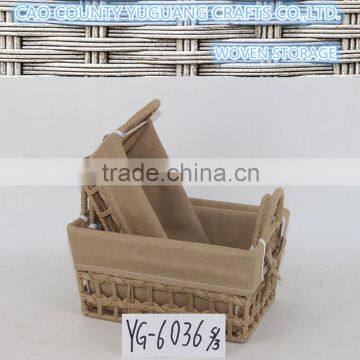 Woven Paper Rope Storage Organizer Basket