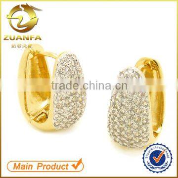 semi joias brass raw jewelry earrings aaa cubic zirconia huggie earrings gold plated