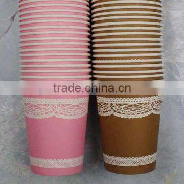 Lace pattern disposable paper cup