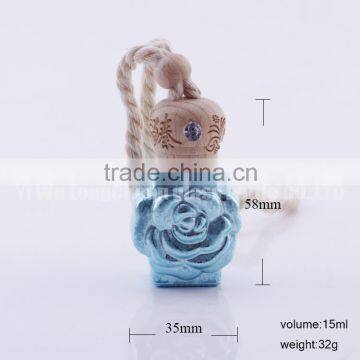 15ml Laser Rose Flower Car Room Bathroom Haning Natural Oil Air Freshener Auto Perfume Diffuser