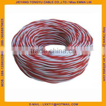 Twisted Red and White Speaker cable Colored speaker wire
