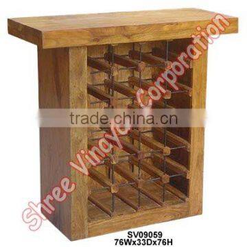 wooden wine rack,bar furniture,shesham wood furniture