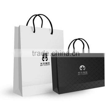 2016 Black gift bag/shopping bag/paper bag with ribbon bowknot