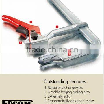 2015 Heavy duty ratchet F bar clamp steel carpentry clamp drop forged gear clamp