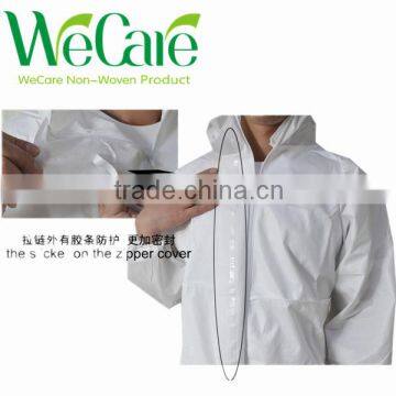 Disposable White Microporous Film Coverall Waterproof,breathable photo-2