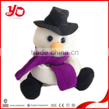 Wholesale christmas snowman plush toy,mini plush stuffed snowman