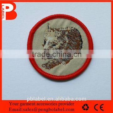 Eco-friendly Directly Factory Customized cheap merrowing woven patches for baby