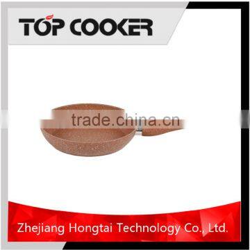 Aluminum forged marble coating fry pan with induction bottom