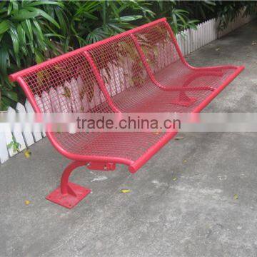 Powder coated welded wire cloth steel park bench metal outdoor bench for sale