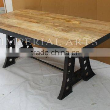 INDUSTRIAL IRON WOOD DINING TABLE, FOR HOME FURNITURE