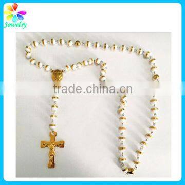 Gold IP Plating Stainless Steel Cable Chain Necklace 3.1 MM Man Cross Pendant Necklace
