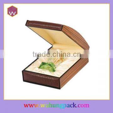 Custom Wooden perfume box packaging With Leather insert WH-0358