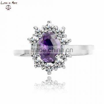 Luxury Design Crystal Micro Pave S925 Silver Ring for Girl photo-2