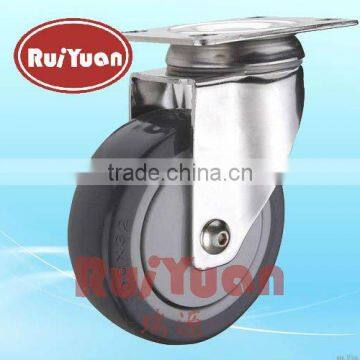 Medium duty polyurethane swivel stainless steel caster