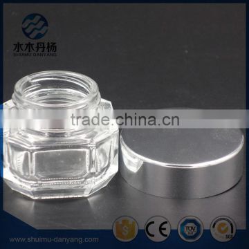 High quality 40ml unique glass clear cosmetics cream jar