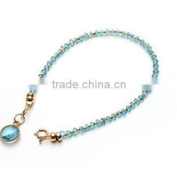 The Gopali Jewellers Blue topaz Hydro Beaded Bracelet Blue Topaz Hydro Jewelry