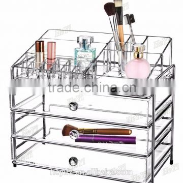 Hot Sell White Clear Multi Spaced Acrylic Cosmetic Case