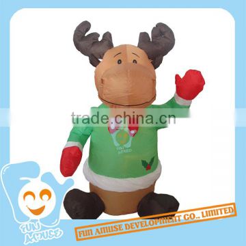 Funny Customize Deer Inflatable Xmas Decoration With Light