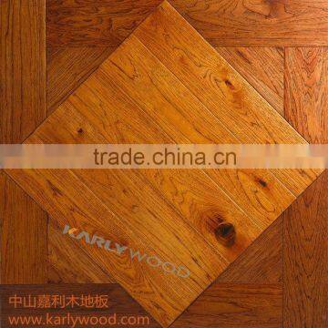 25 years Residential Warranty Hickory Parquet Engineered wood flooring With Hand-scraped surface