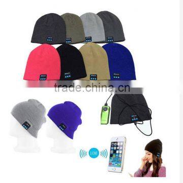 Wireless bluetooth headphone beanie hat with headphone