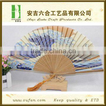 high quality silk bamboo fan ,business gift item,Japanese fan