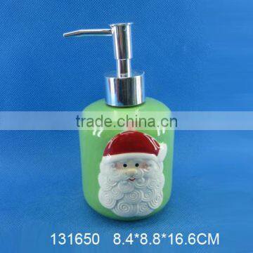 Personalized ceramic christmas soap dispenser with santa claus painting                        
                                                                                Supplier's Choice