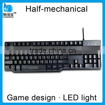 3 LED Backlit Colors Computer Keyboard Half-mechanical Keyboard Feel photo-3