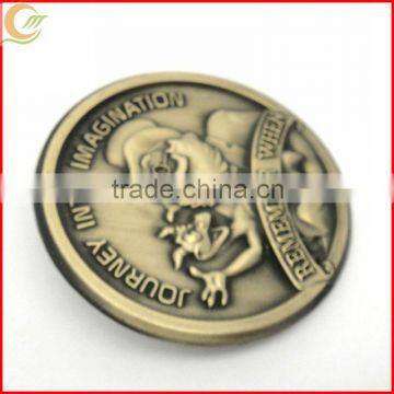 Zinc alloy antique bronze plating 3D decorative custom badge pin