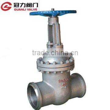 Butt welded gate valve