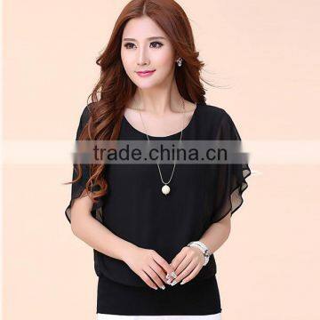 2014 New Women Blouse Design Models Chiffon Blouse Express Short Sleeve Chiffon Blouse photo-4
