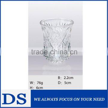 High quality engraved glass cup, carved glass cup, diamond glass cup for juice