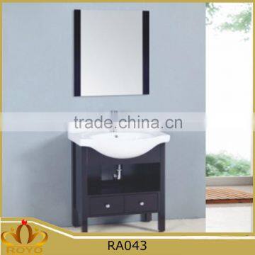 Modern classic mirrored ceramic basin MDF free standing bathroom cabinet RA043