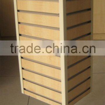 Cream Color MDF Slatwall Rotating Table Top Display Rack photo-2