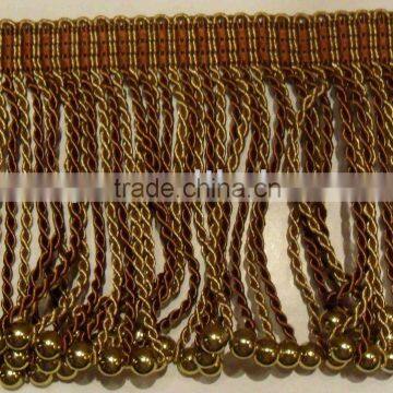 Beaded Bullion Fabric Tasssel Fringe For Curtain