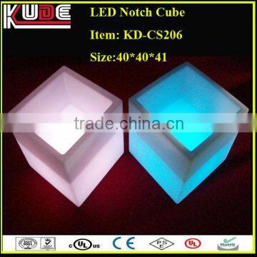 Rechargeable LED series luminous bar/outdoor furniture illuminated outdoor plastic Notch cube