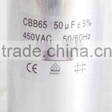 CBB65 Motor Capacitor Air conditioner Capacitor CBB65 Air Conditioner Motor Start Run Capacitor 50uF 450VAC 50/60Hz