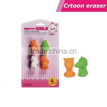 Blister card 3D Little horse shaped eraser