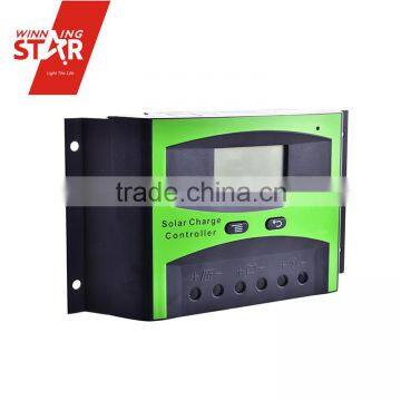 30A 12V/24V Solar Charge Controller with LCD displaying in green