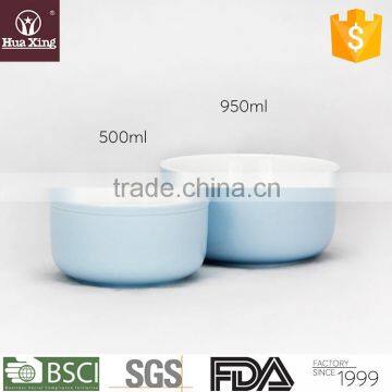 H11574 light blue glazed round porcelain ceramic flat bottom bowl