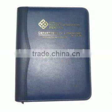 Zipper closure document portfolio with logo printing