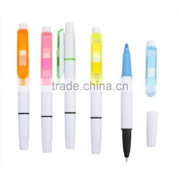 Two End Plastic Highlighter Pen With Memo