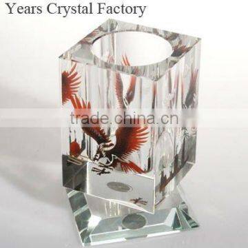 Nice crystal glass pen holder for office decoration