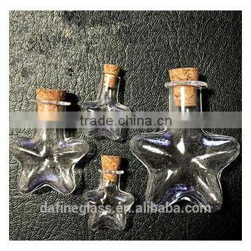 Star Shape Glass Vials Mini Message in Small Glass Bottles With Cork photo-3