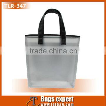 Eco-friendly frosted PVC big shopping bag with handle