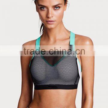 High Quality Women Sports Wear Wholesale Beautiful Bra Sexy Bra Design Women Mesh Sports Bra photo-2