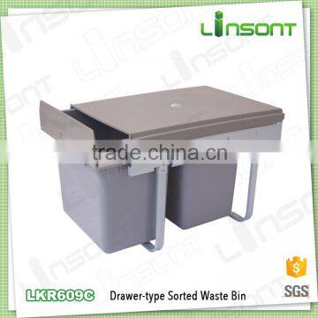 China manufacturing plastic plastic dustbin kitchen cabinet rubbish bin